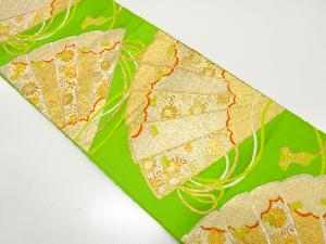 アンティーク　桧扇に菊唐草模様織り出し袋帯（材料）